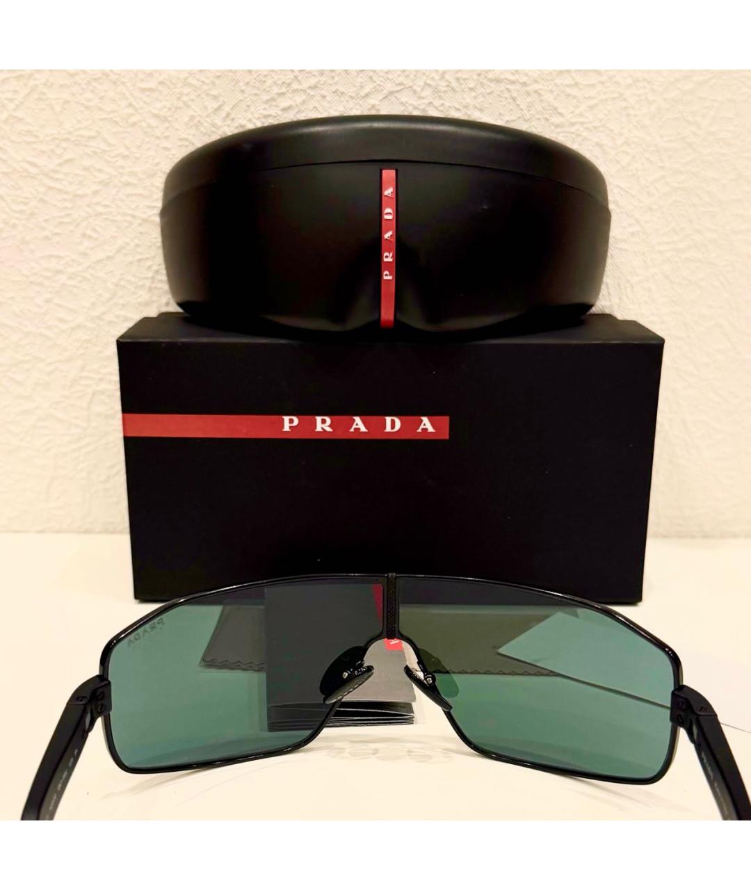 PRADA Черные металлические солнцезащитные очки, фото 5