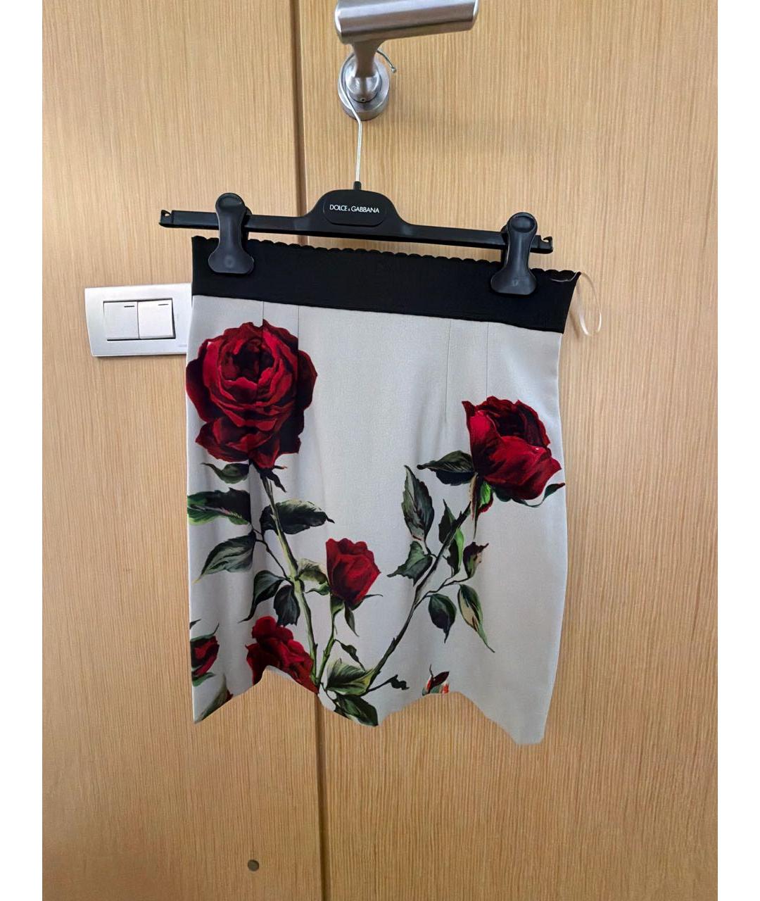 DOLCE&GABBANA Мульти шелковая юбка мини, фото 6