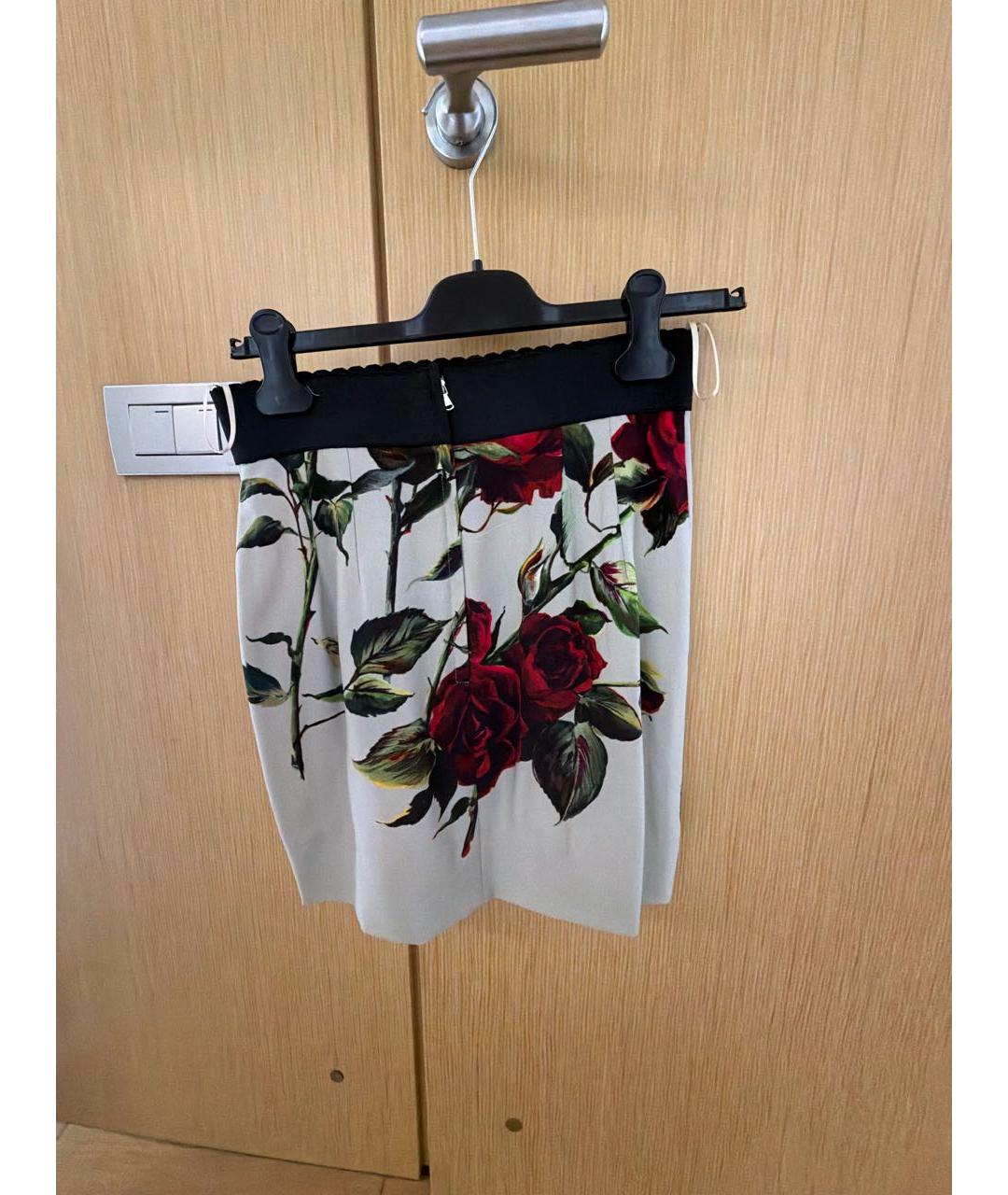DOLCE&GABBANA Мульти шелковая юбка мини, фото 2