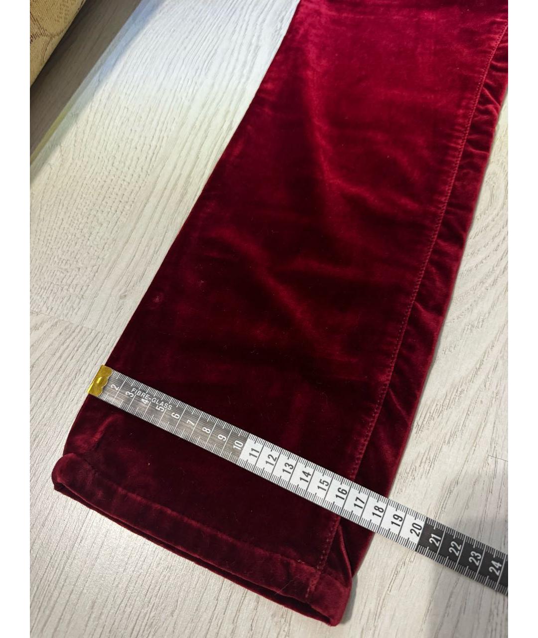 KITON Красные хлопко-эластановые прямые джинсы, фото 6
