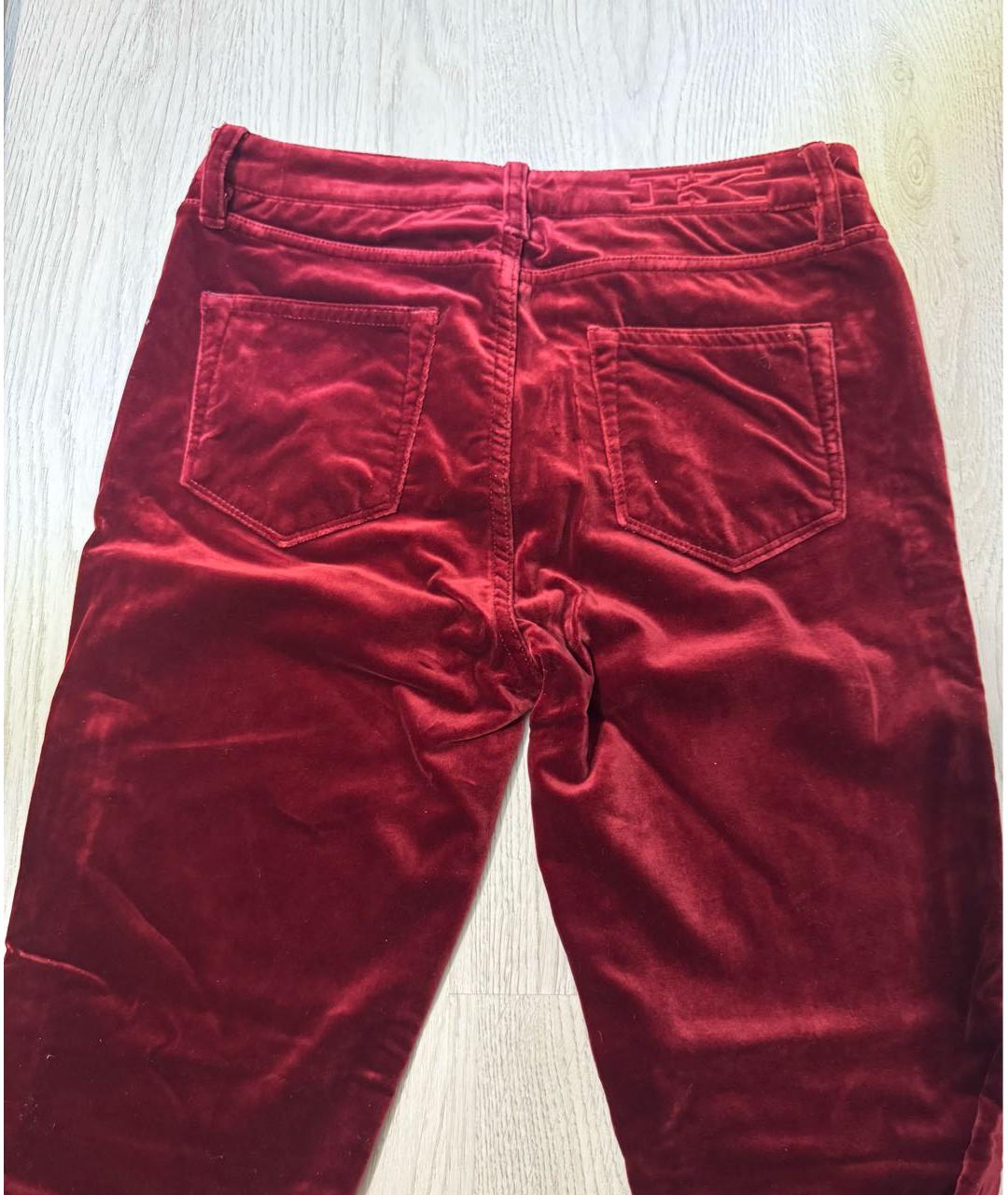 KITON Красные хлопко-эластановые прямые джинсы, фото 2