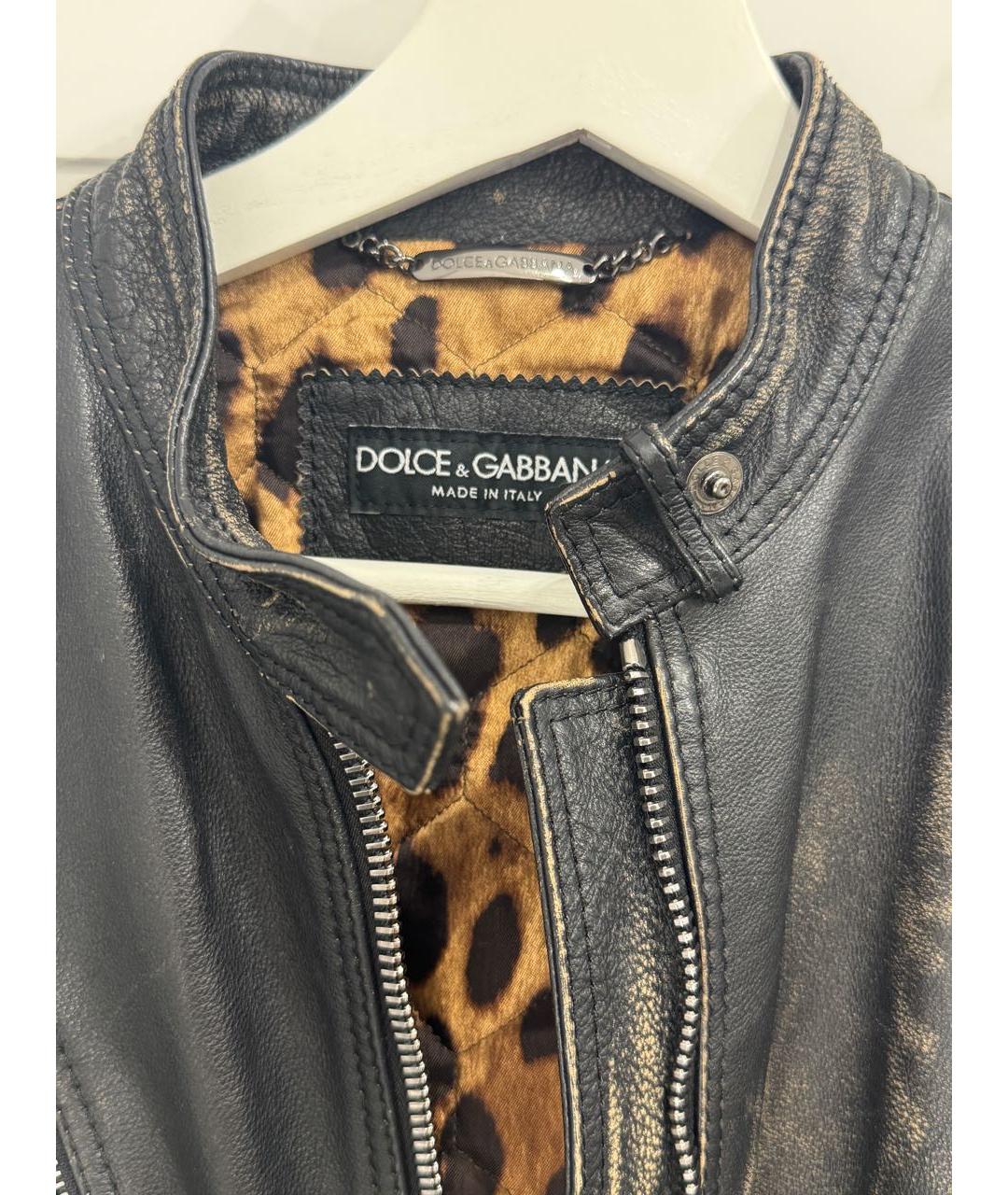 DOLCE&GABBANA Коричневая кожаная куртка, фото 4