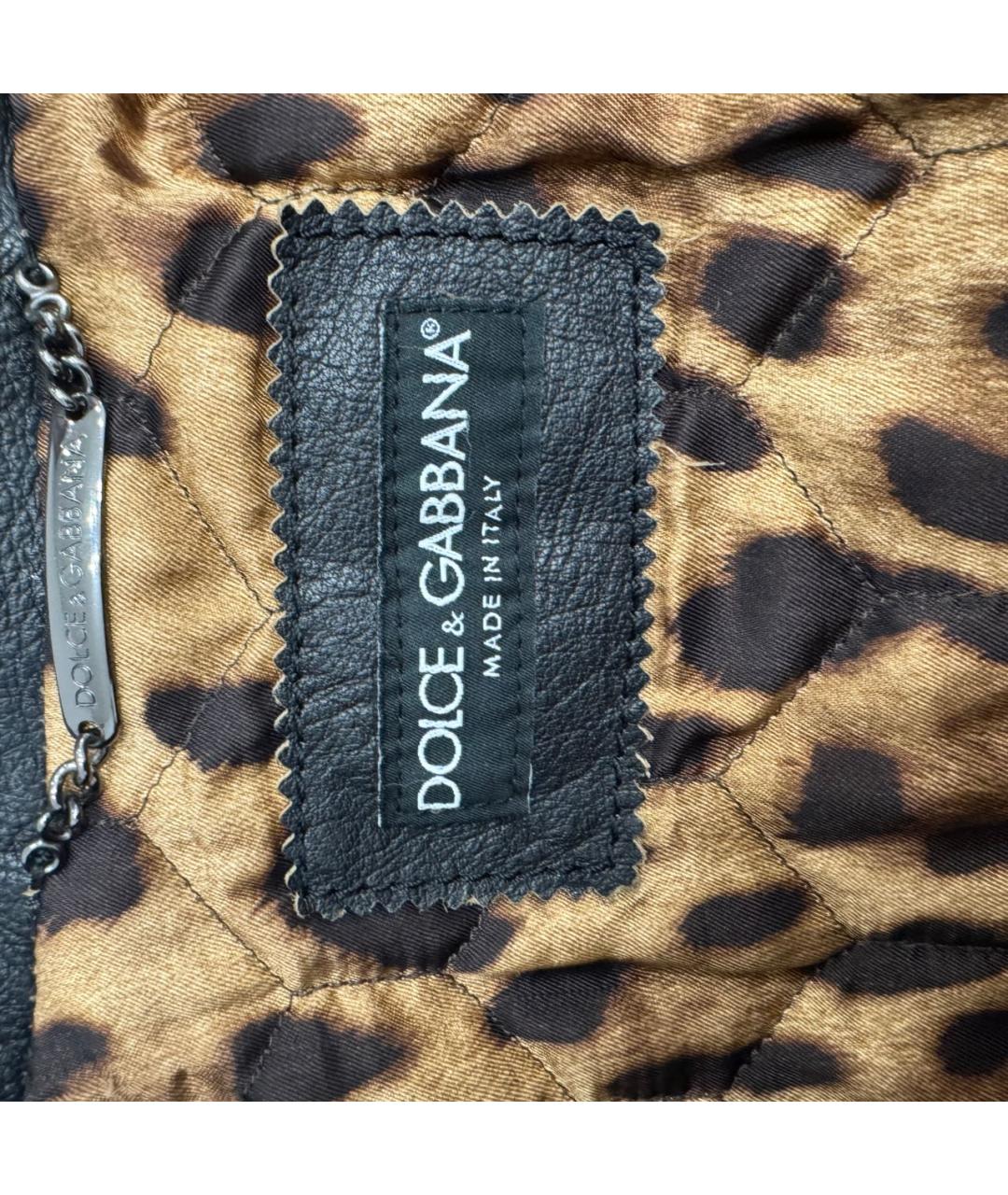 DOLCE&GABBANA Коричневая кожаная куртка, фото 5