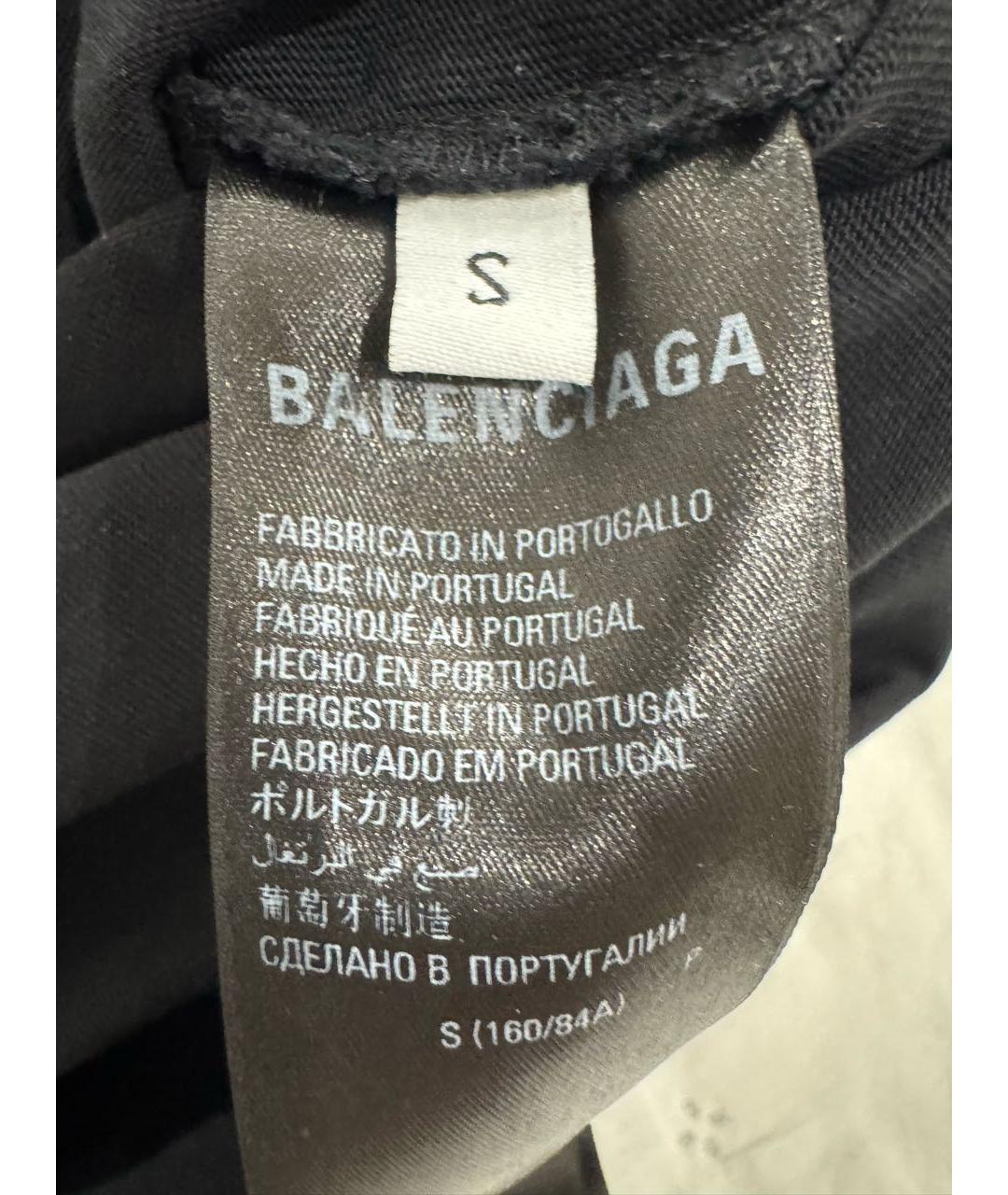 BALENCIAGA Черная хлопковая футболка, фото 2