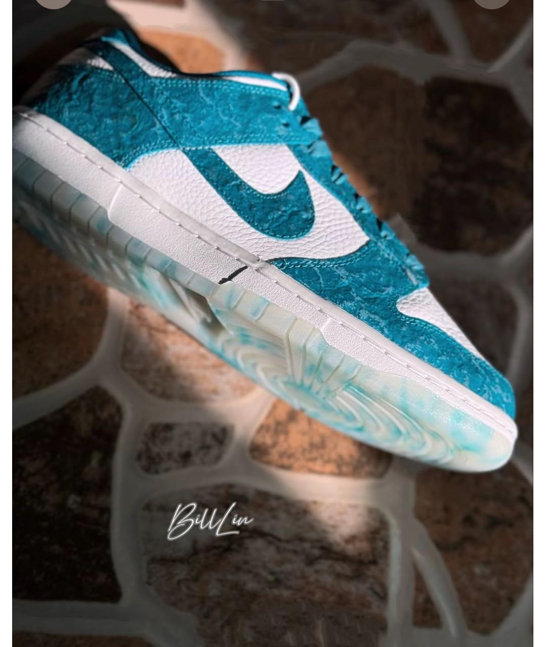 NIKE Бирюзовые кожаные кроссовки, фото 6