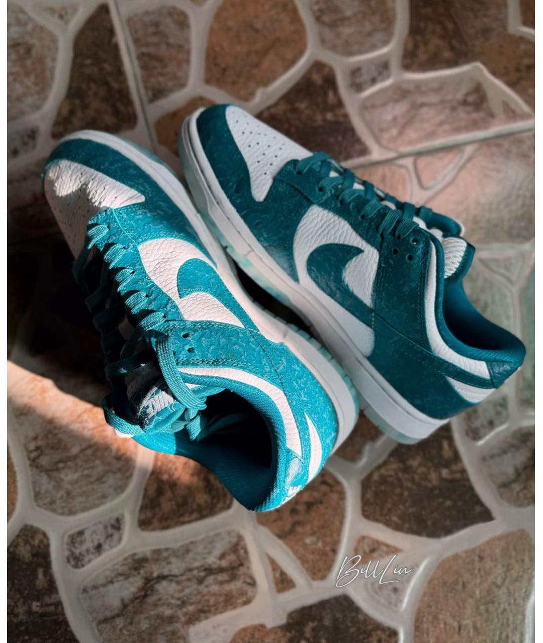 NIKE Бирюзовые кожаные кроссовки, фото 2