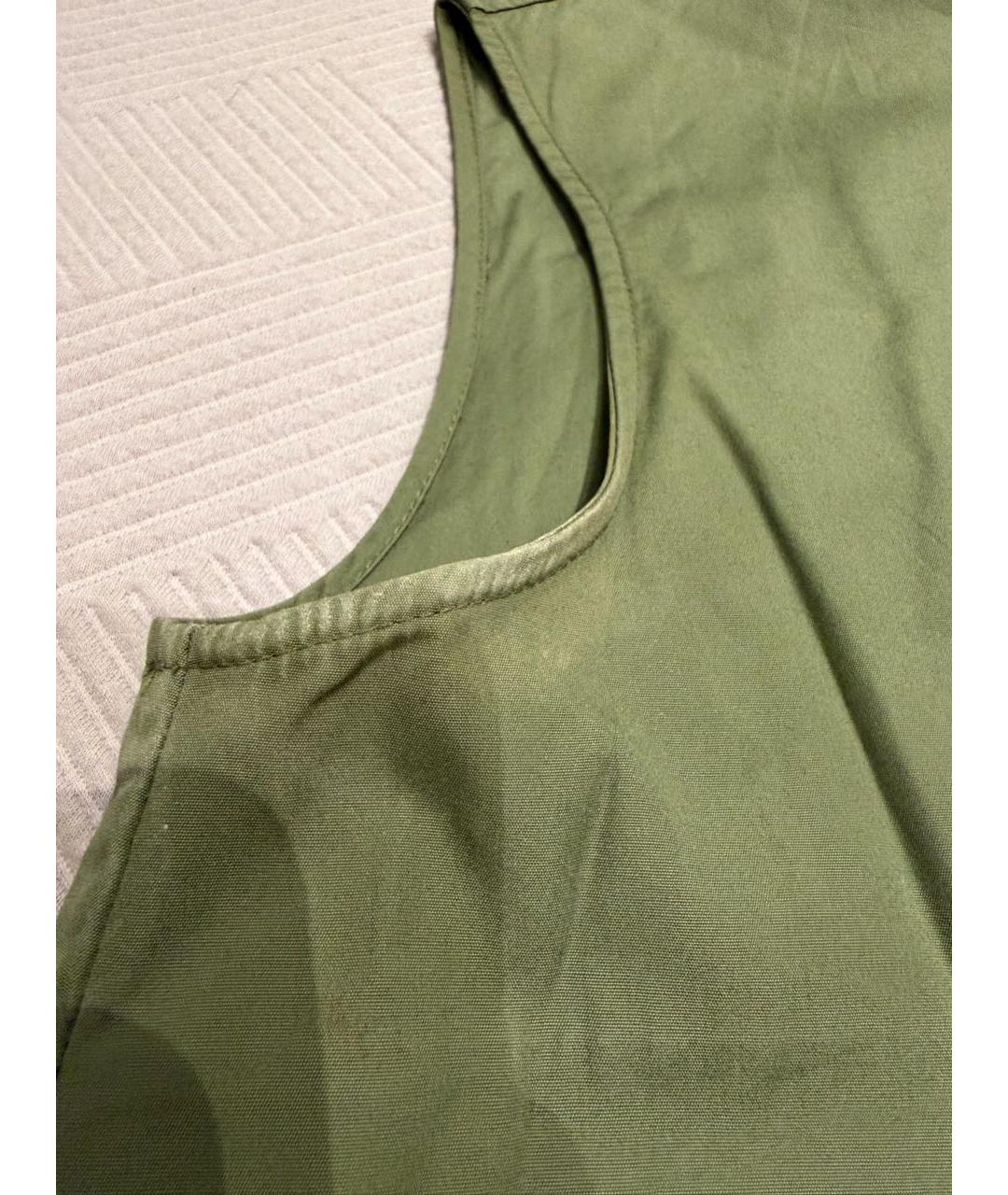 JIL SANDER Хаки хлопковая блузы, фото 4
