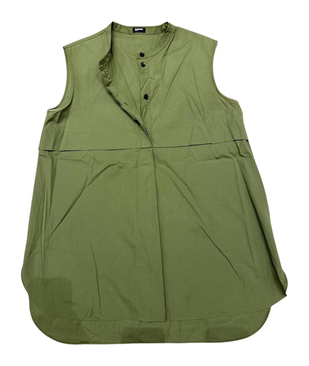 JIL SANDER Хаки хлопковая блузы, фото 1