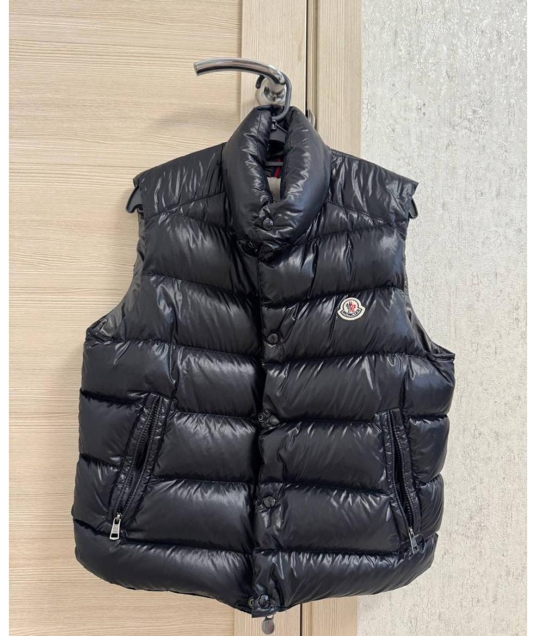 MONCLER Черный хлопковый жилет, фото 5