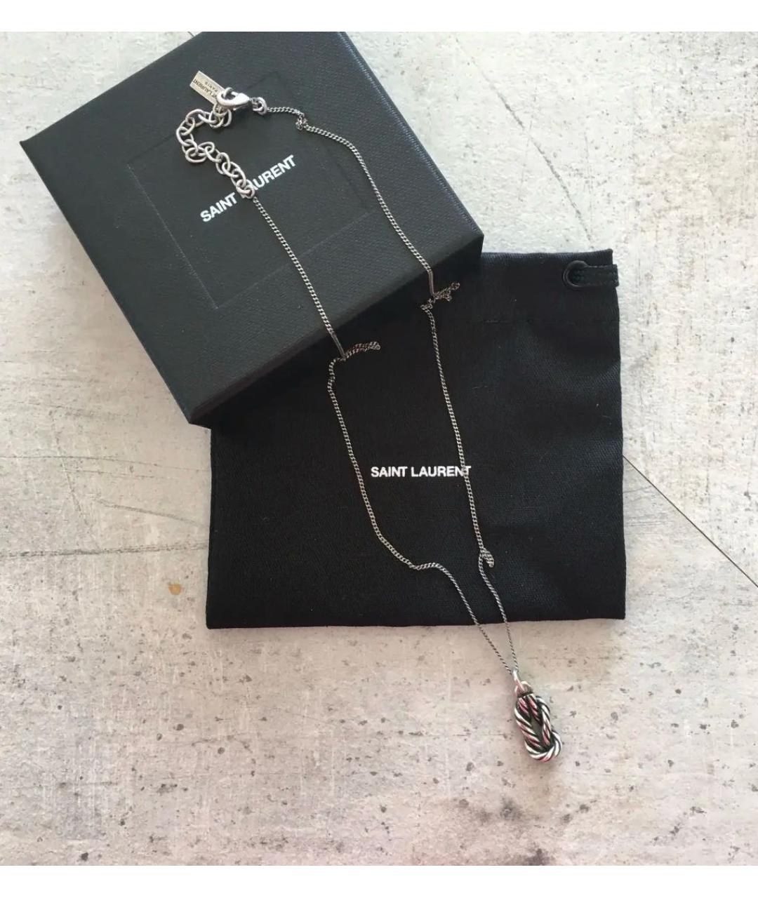 SAINT LAURENT Серебряная латунная подвеска, фото 5