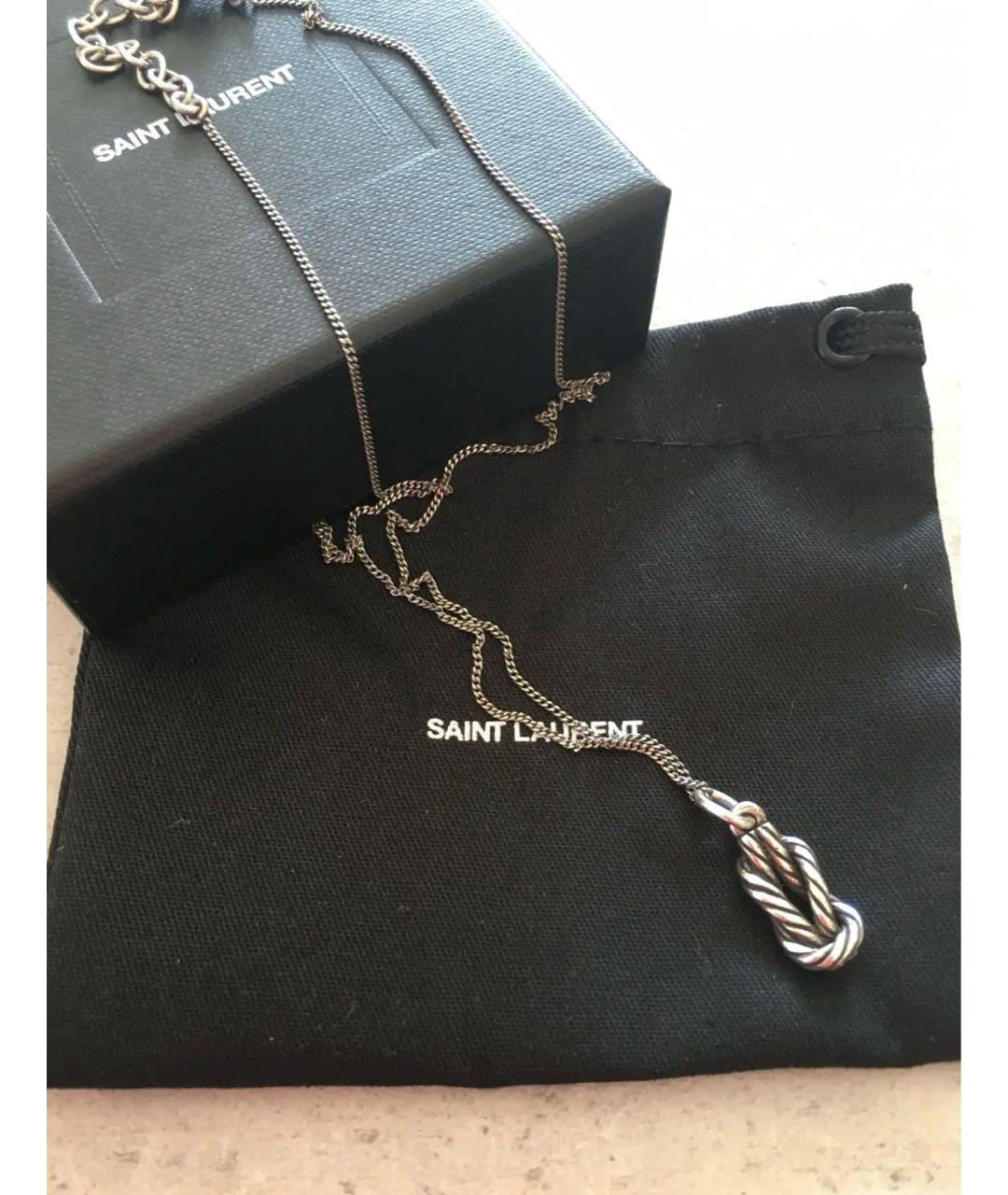 SAINT LAURENT Серебряная латунная подвеска, фото 2