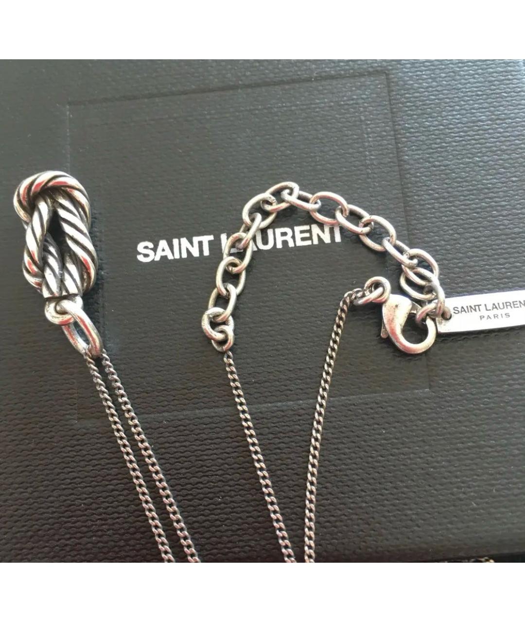 SAINT LAURENT Серебряная латунная подвеска, фото 4