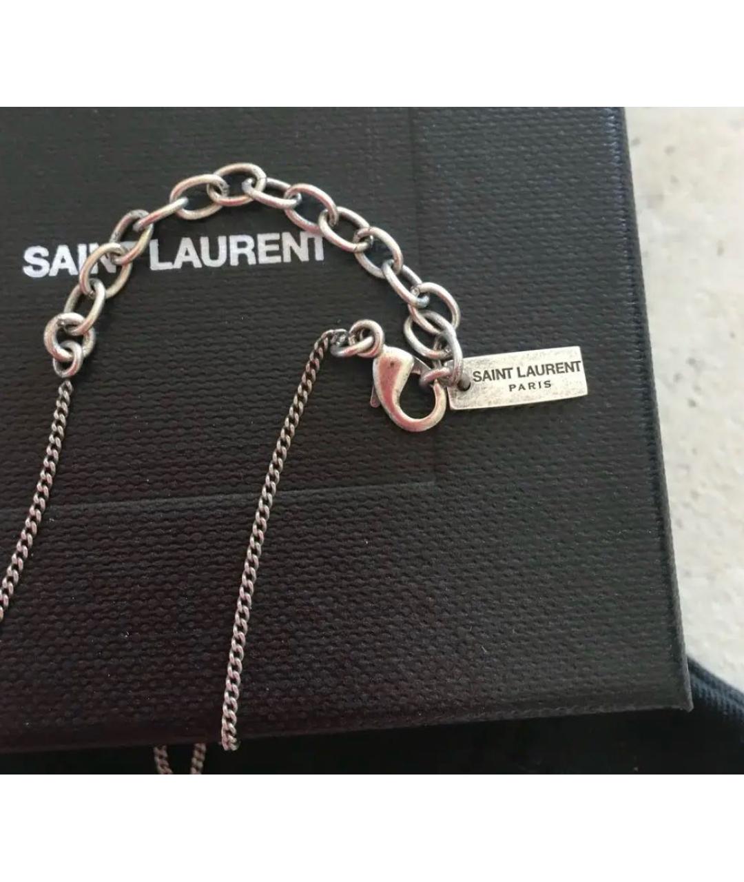 SAINT LAURENT Серебряная латунная подвеска, фото 3