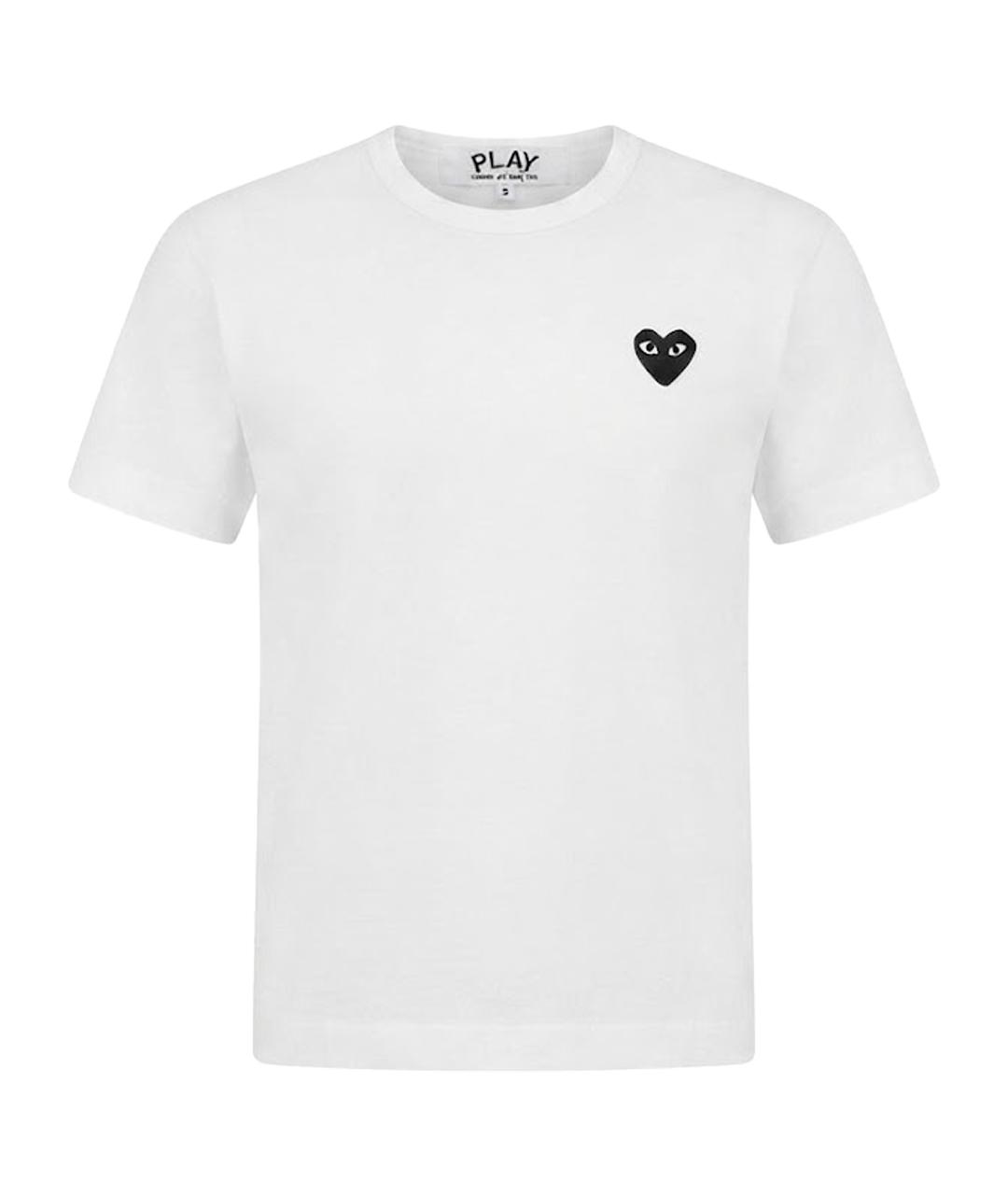 COMME DES GARÇONS PLAY Белая хлопковая футболка, фото 1
