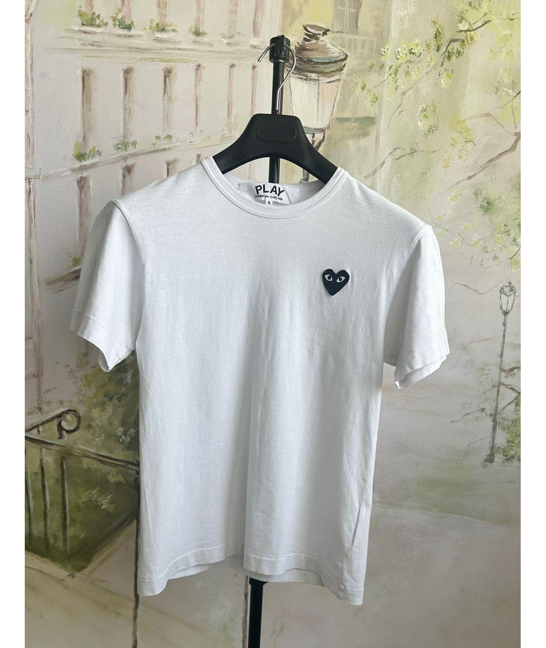 COMME DES GARÇONS PLAY Белая хлопковая футболка, фото 8