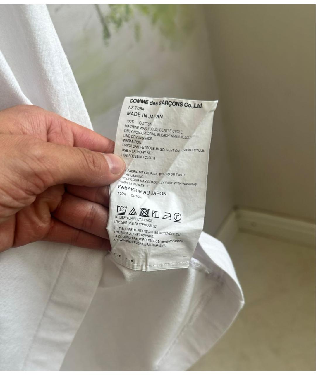 COMME DES GARÇONS PLAY Белая хлопковая футболка, фото 7