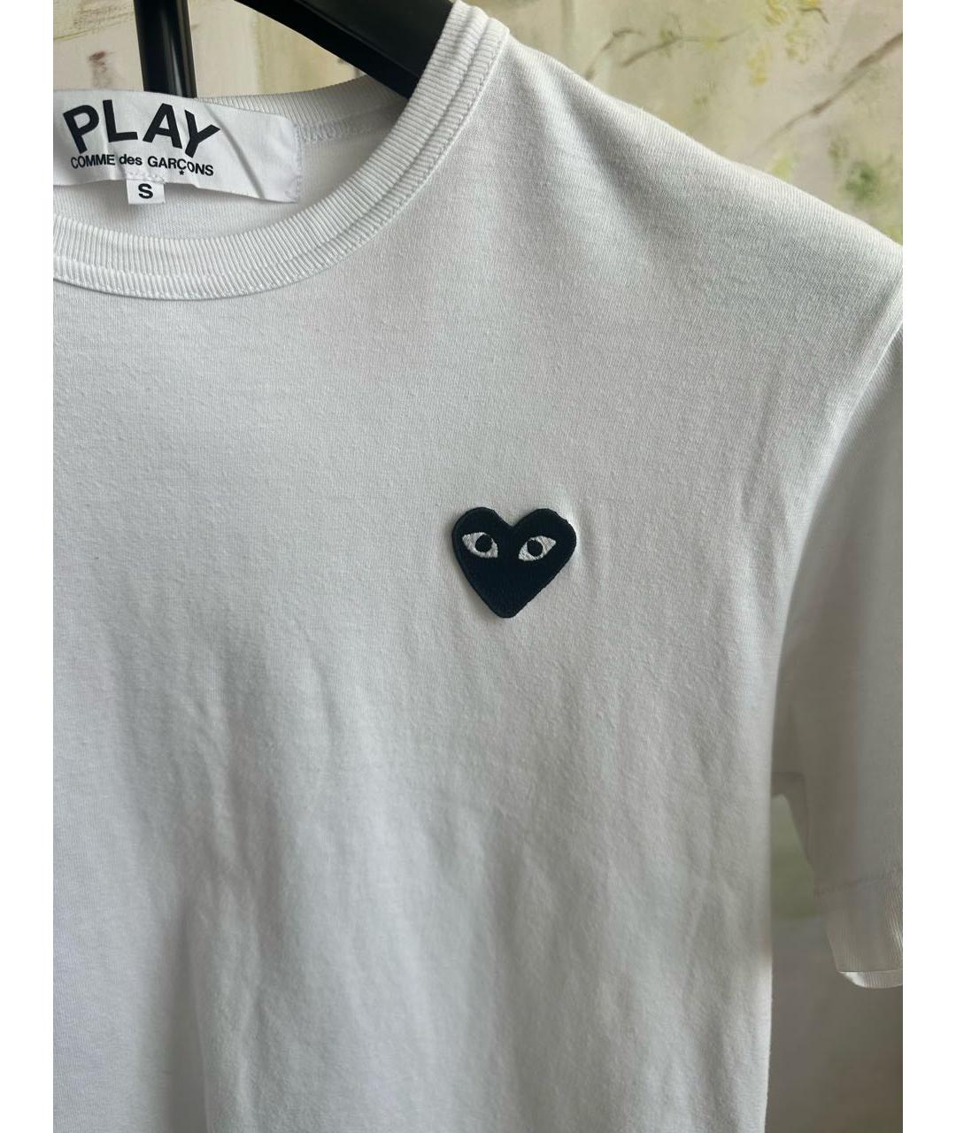 COMME DES GARÇONS PLAY Белая хлопковая футболка, фото 4