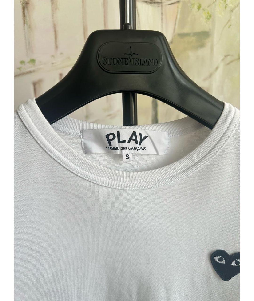 COMME DES GARÇONS PLAY Белая хлопковая футболка, фото 3