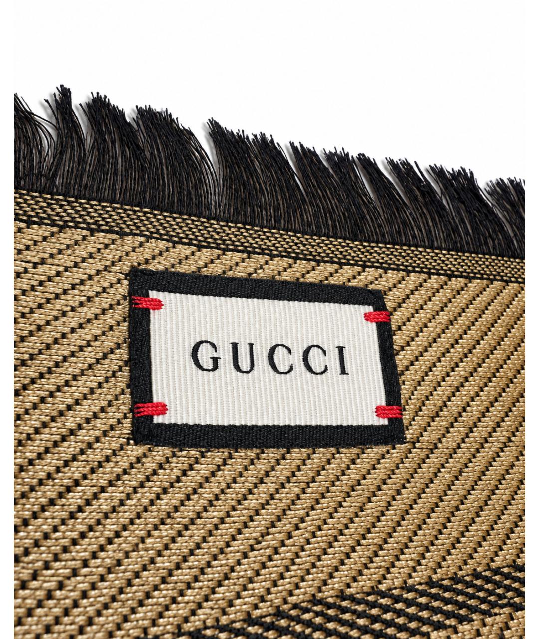 GUCCI Черный шелковый платок, фото 2