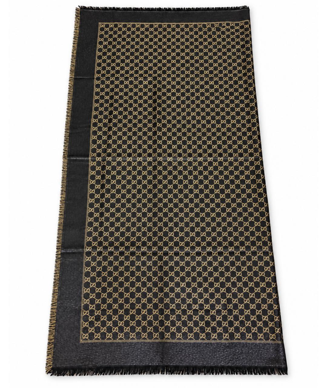 GUCCI Черный шелковый платок, фото 5