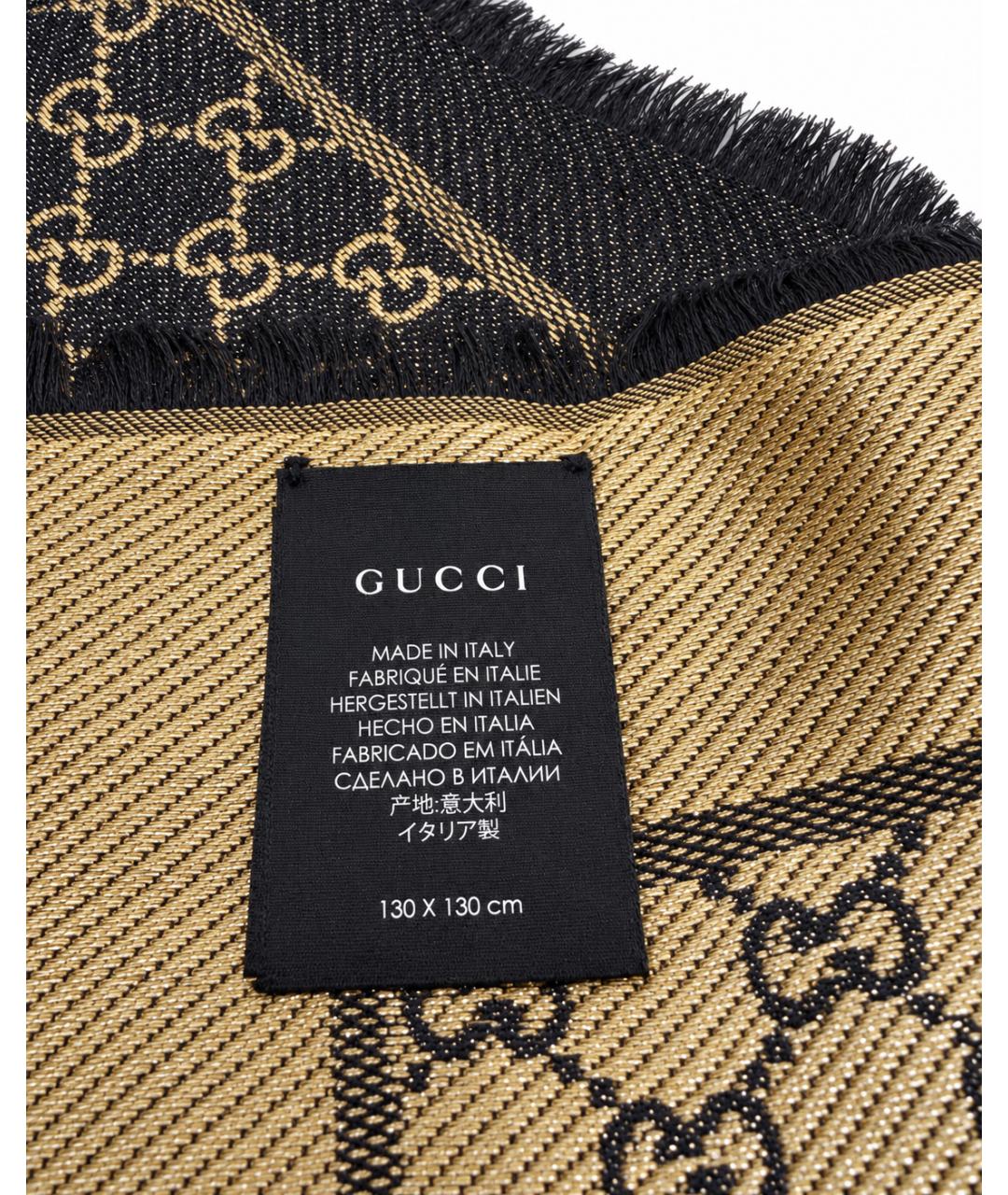 GUCCI Черный шелковый платок, фото 6