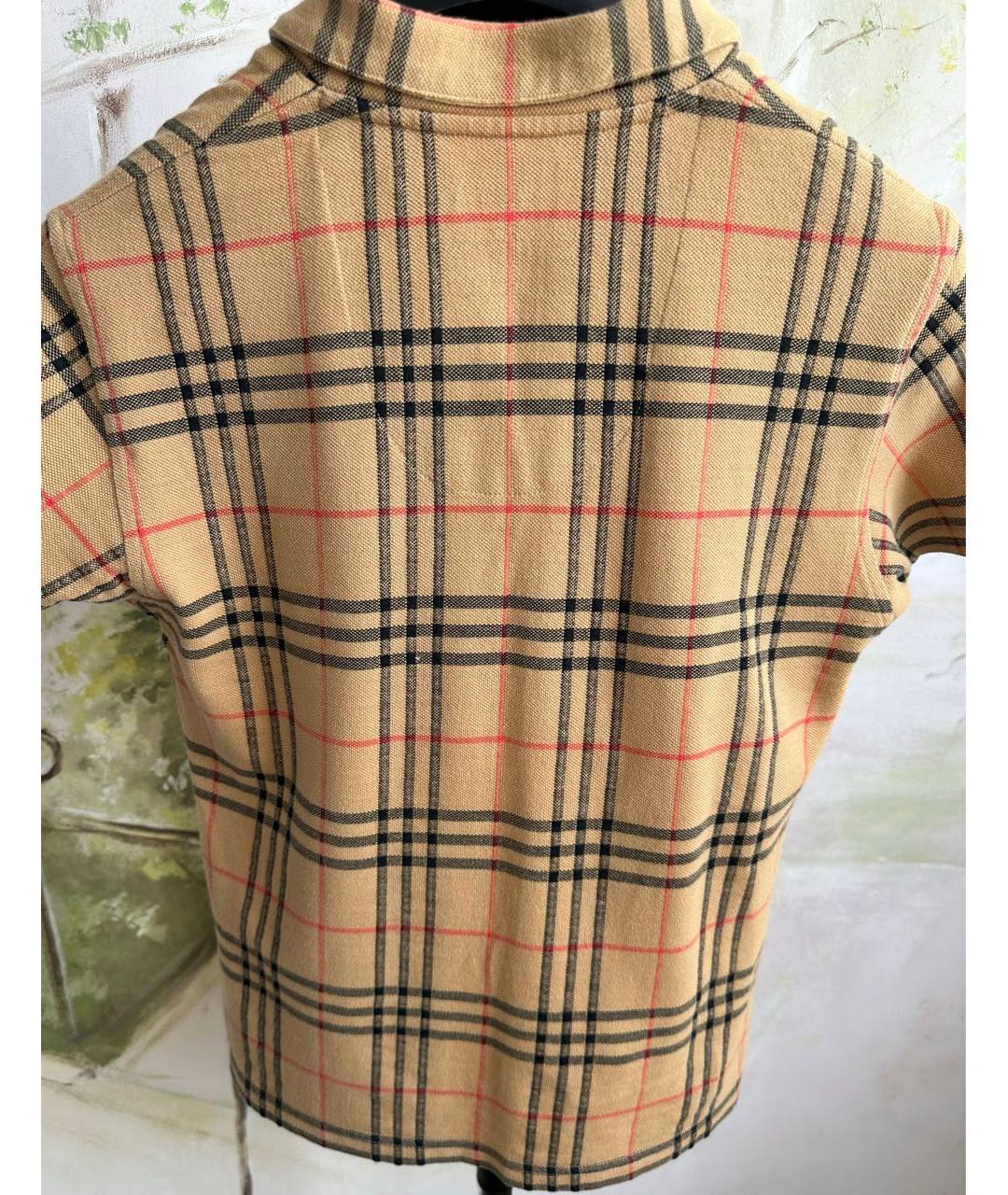 BURBERRY Горчичная хлопковая футболка, фото 5