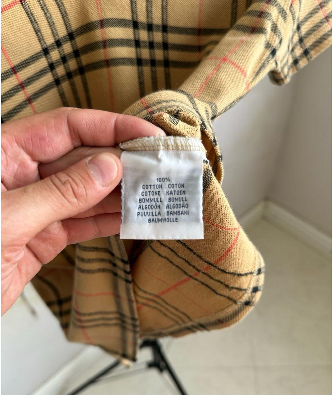 BURBERRY Горчичная хлопковая футболка, фото 6
