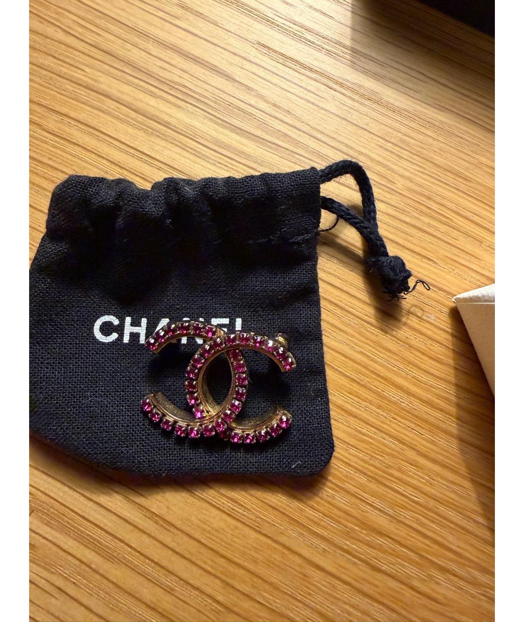 CHANEL Розовая металлическая булавка / брошь, фото 6