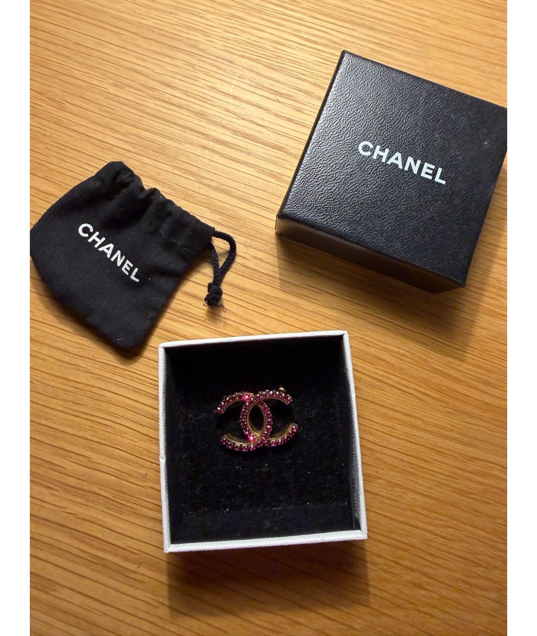 CHANEL Розовая металлическая булавка / брошь, фото 2