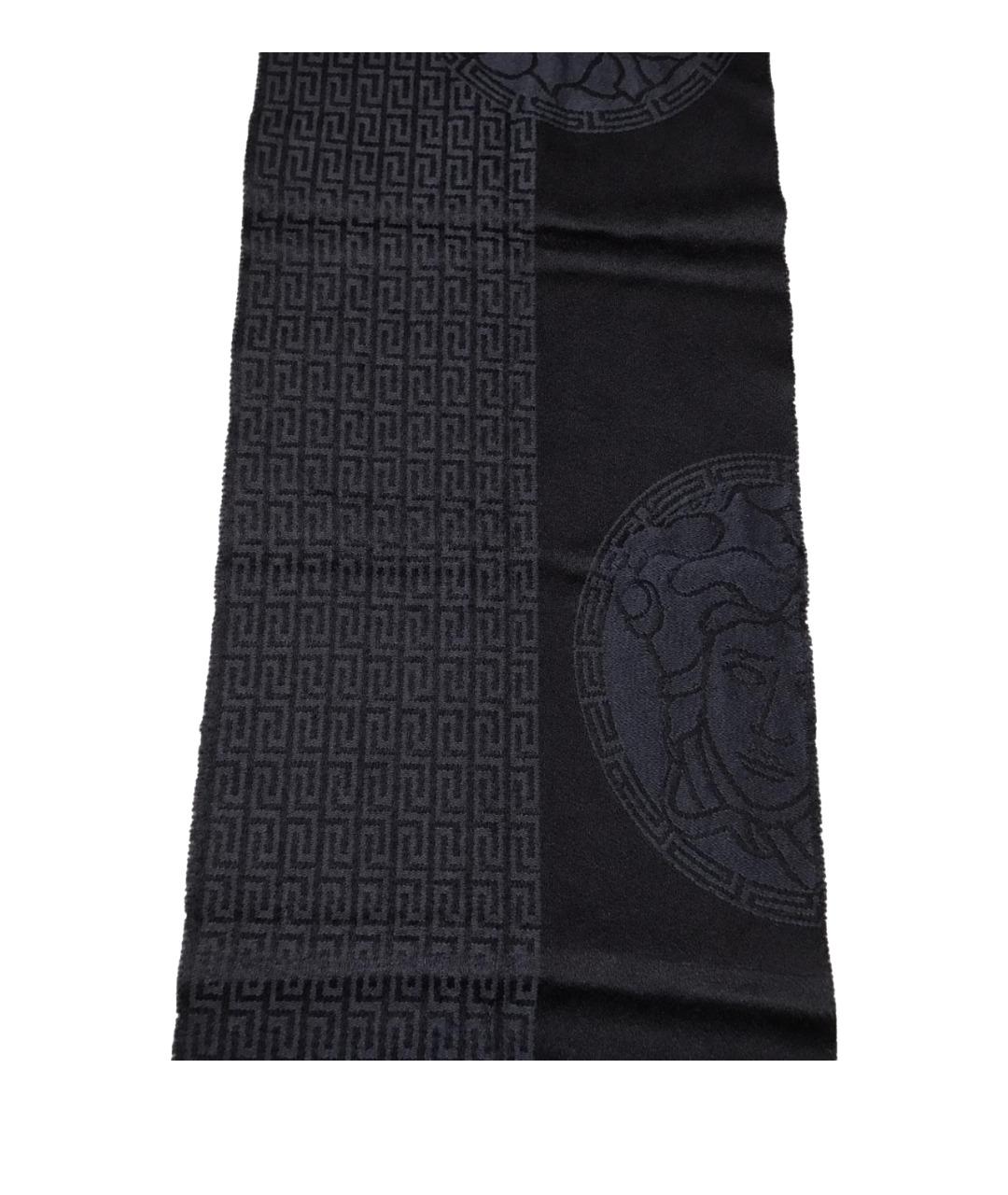 VERSACE Черный шерстяной шарф, фото 1