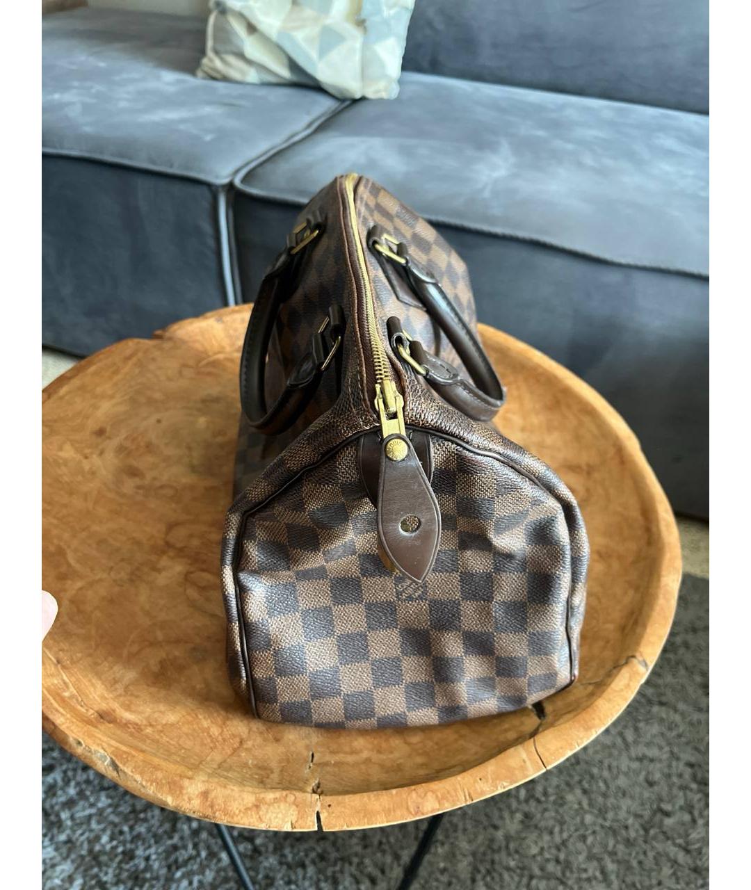 LOUIS VUITTON Коричневая сумка с короткими ручками из канвы, фото 3