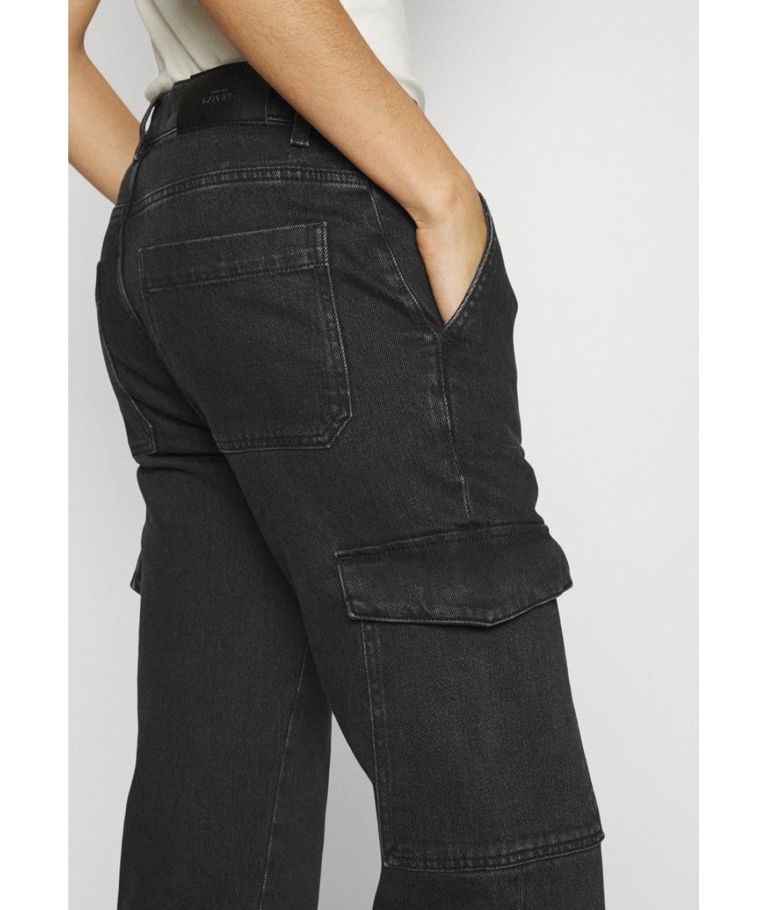 7 FOR ALL MANKIND Черные хлопко-эластановые прямые джинсы, фото 7