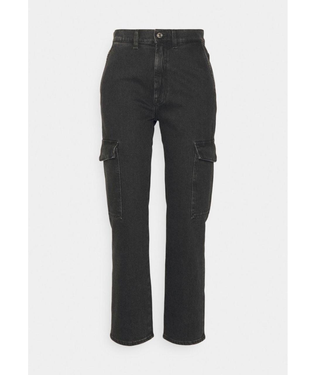 7 FOR ALL MANKIND Черные хлопко-эластановые прямые джинсы, фото 9