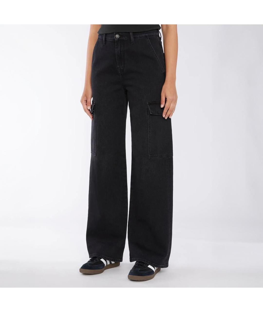 7 FOR ALL MANKIND Черные хлопко-эластановые прямые джинсы, фото 4