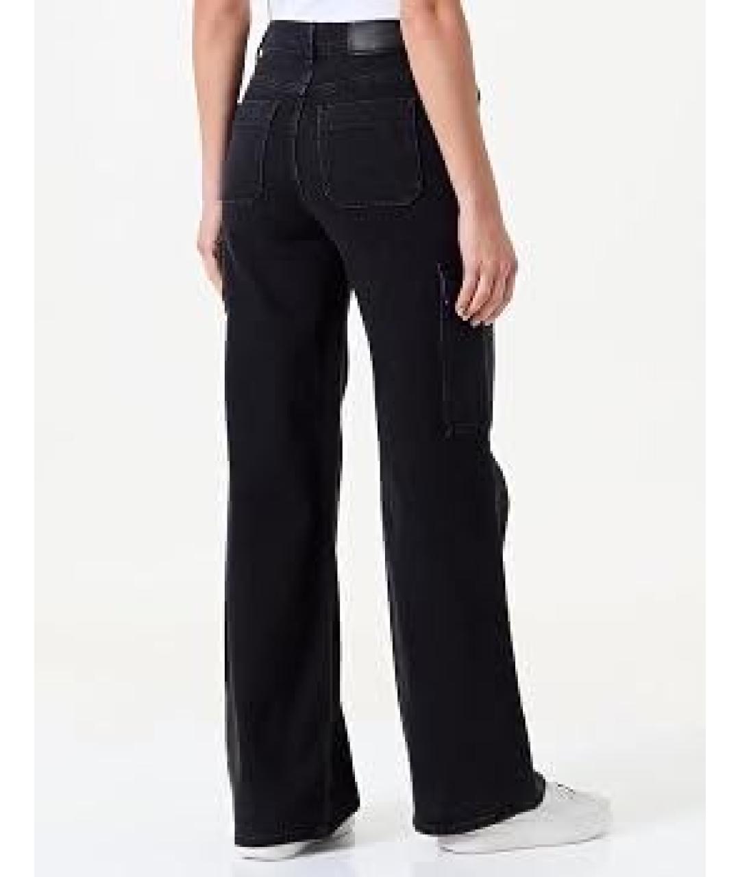 7 FOR ALL MANKIND Черные хлопко-эластановые прямые джинсы, фото 5