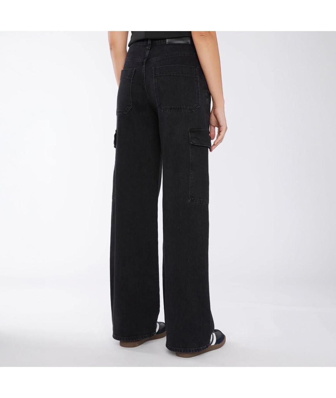 7 FOR ALL MANKIND Черные хлопко-эластановые прямые джинсы, фото 2