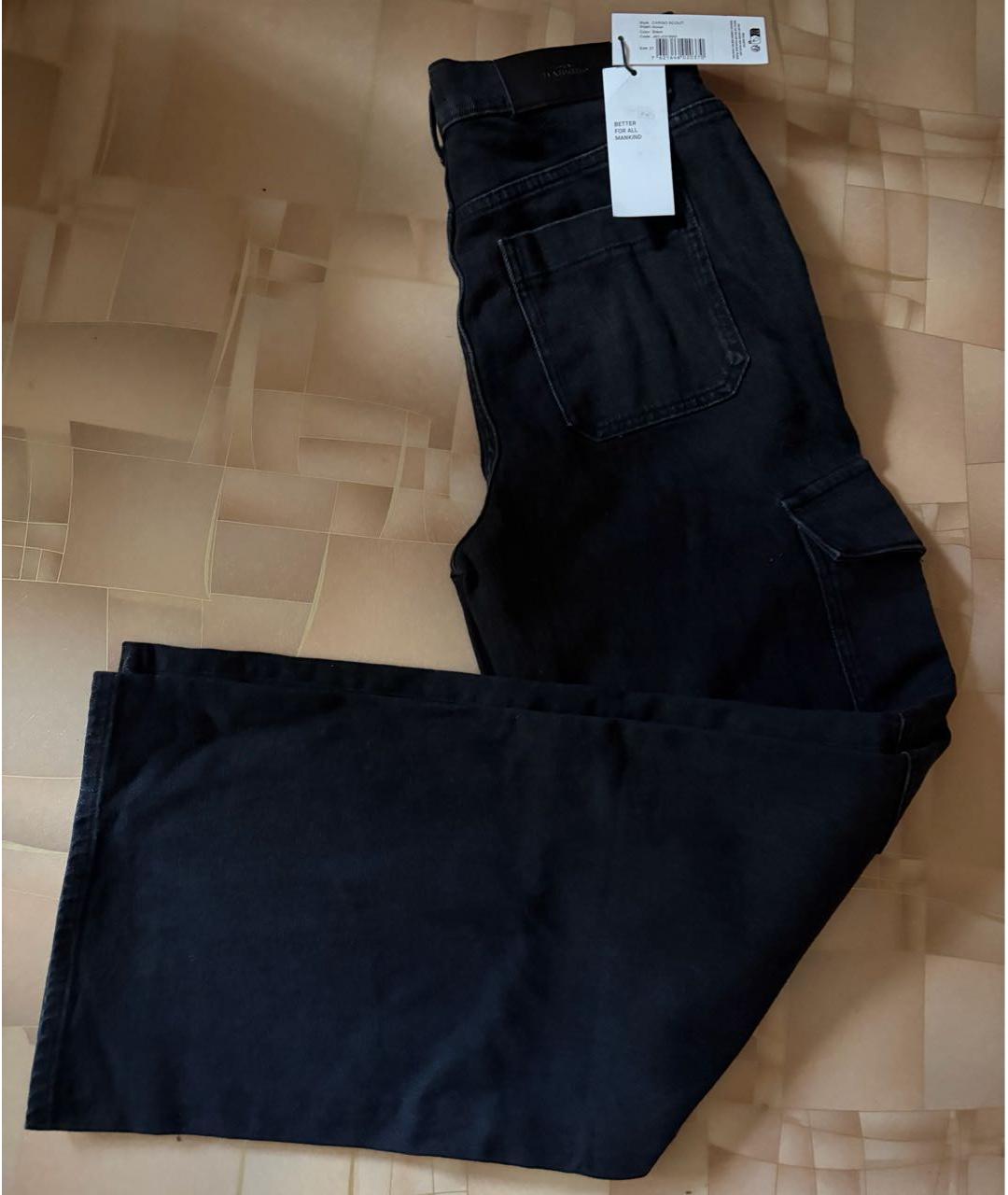 7 FOR ALL MANKIND Черные хлопко-эластановые прямые джинсы, фото 8