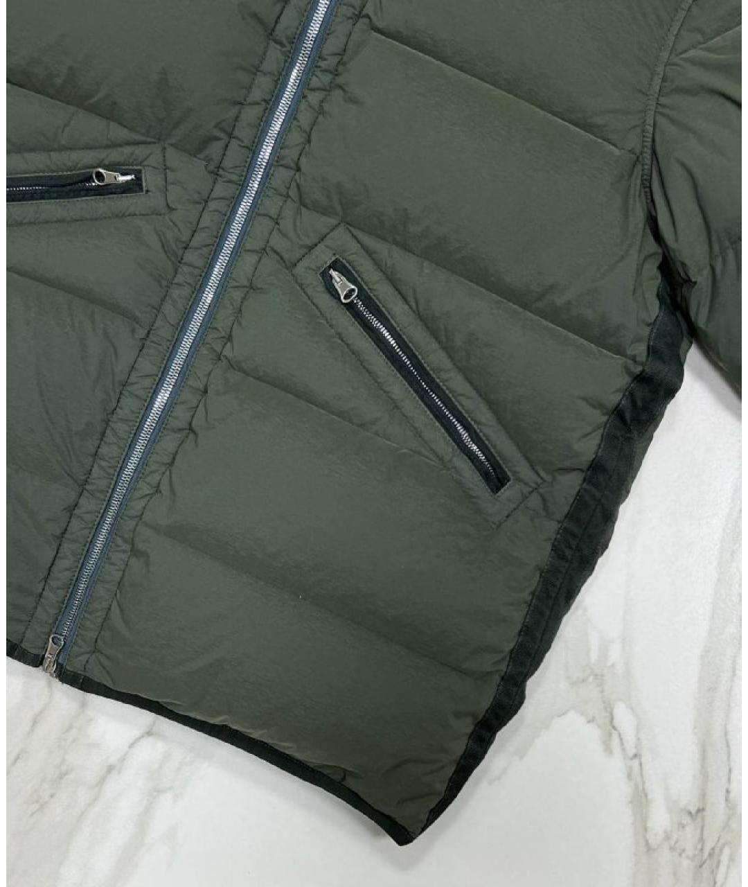STONE ISLAND Зеленый пуховик, фото 4