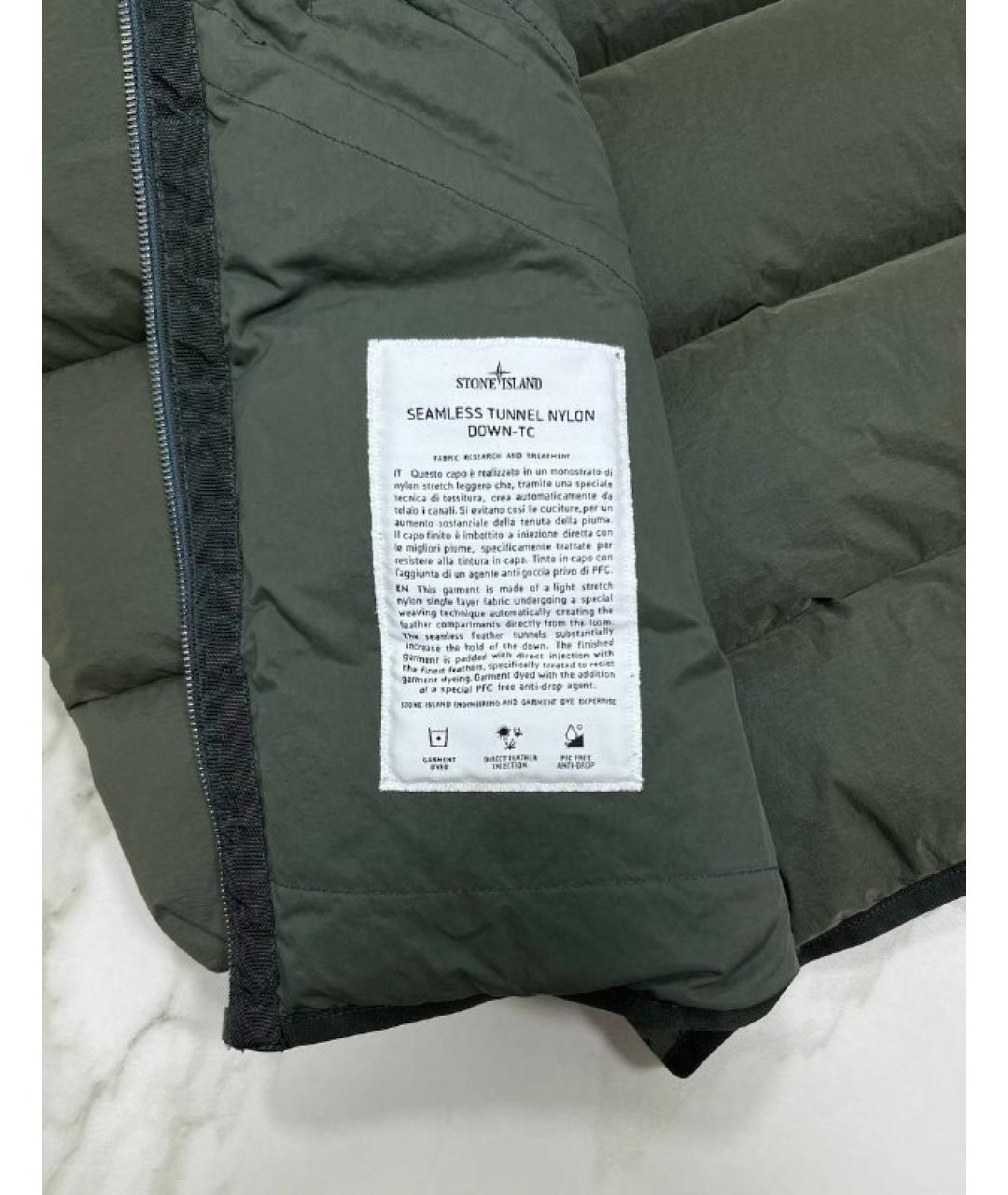 STONE ISLAND Зеленый пуховик, фото 6