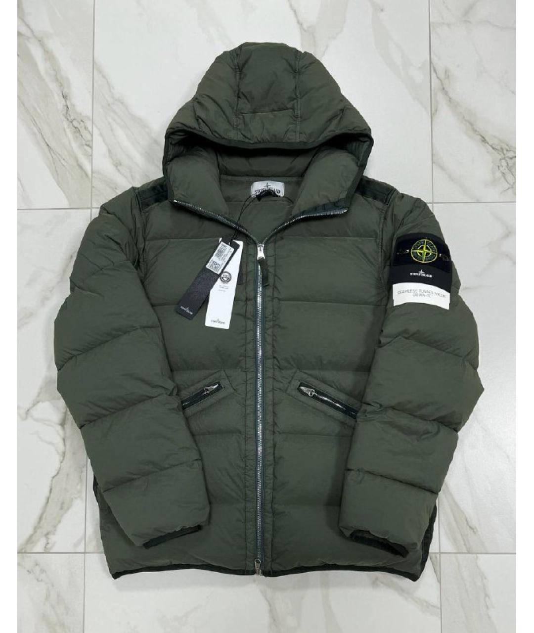 STONE ISLAND Зеленый пуховик, фото 10