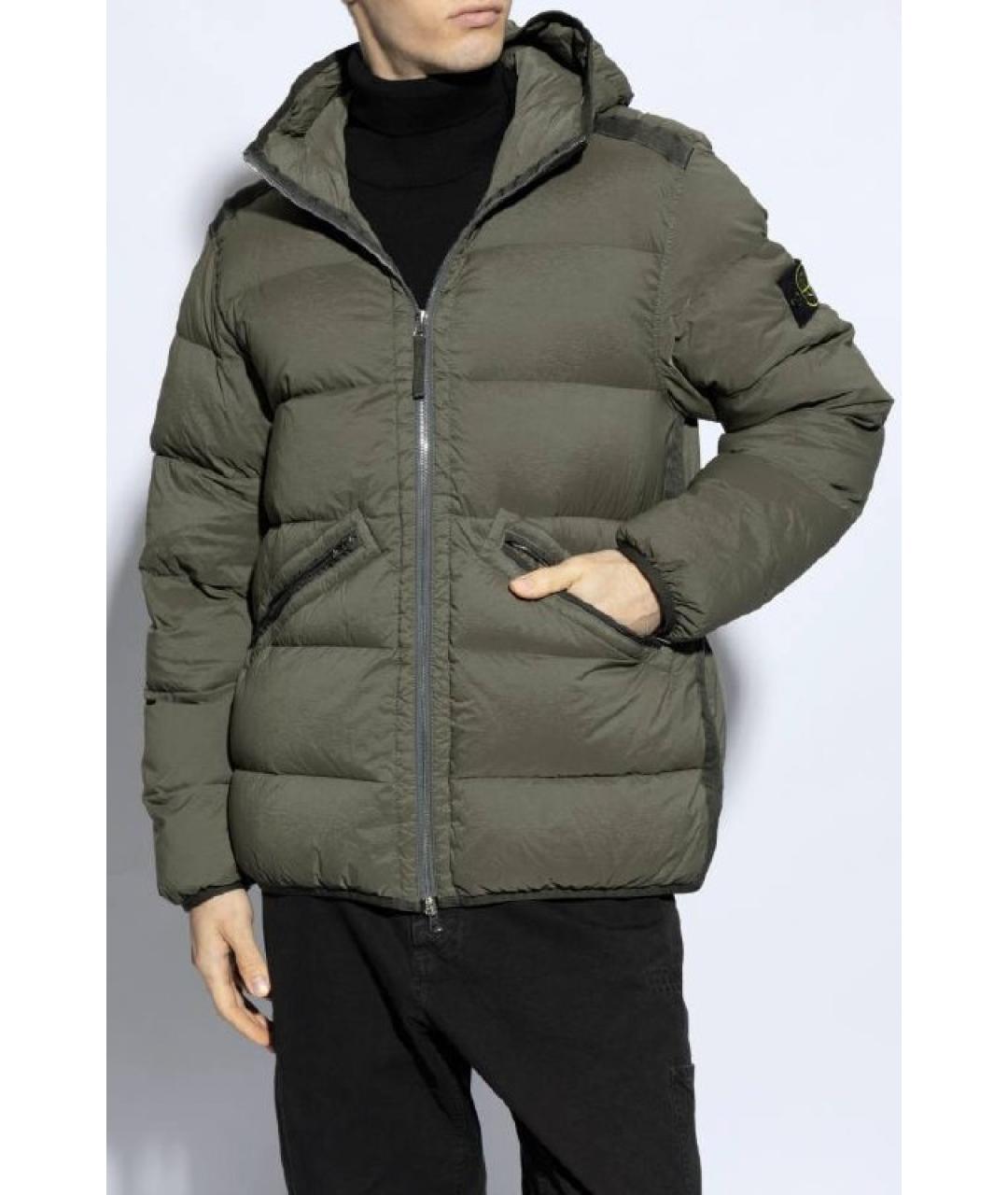 STONE ISLAND Зеленый пуховик, фото 9