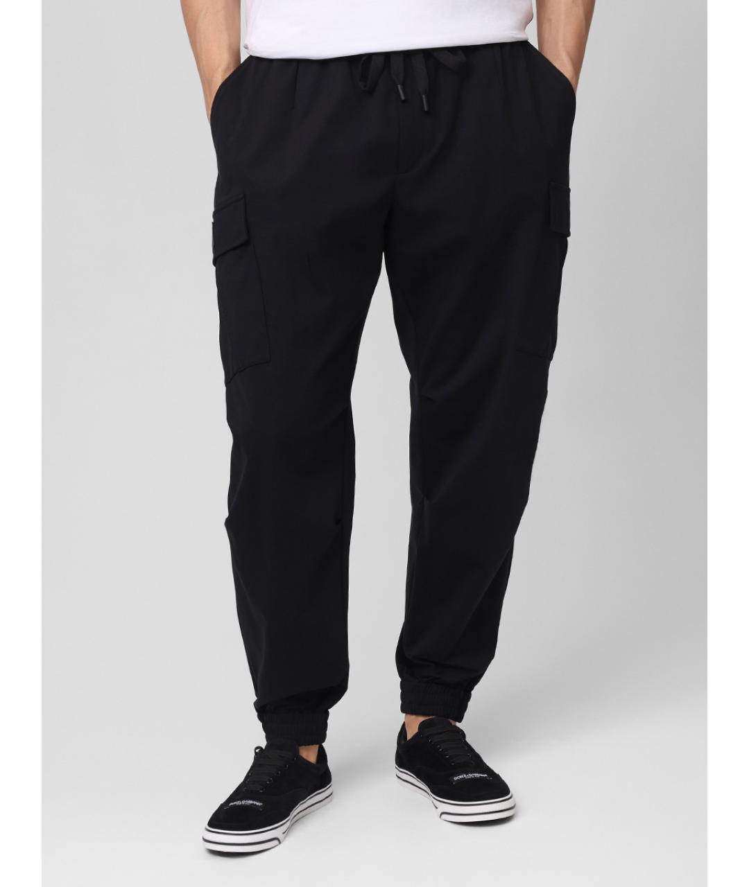 DOLCE&GABBANA Черные хлопковые повседневные брюки, фото 4