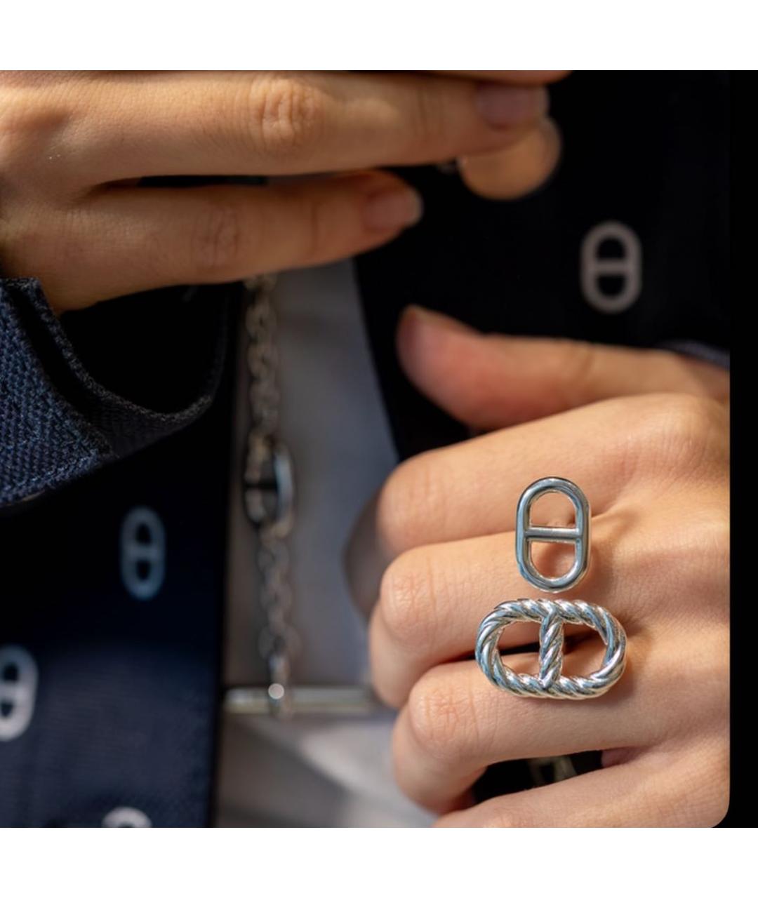 HERMES Серебряное серебряное кольцо, фото 4