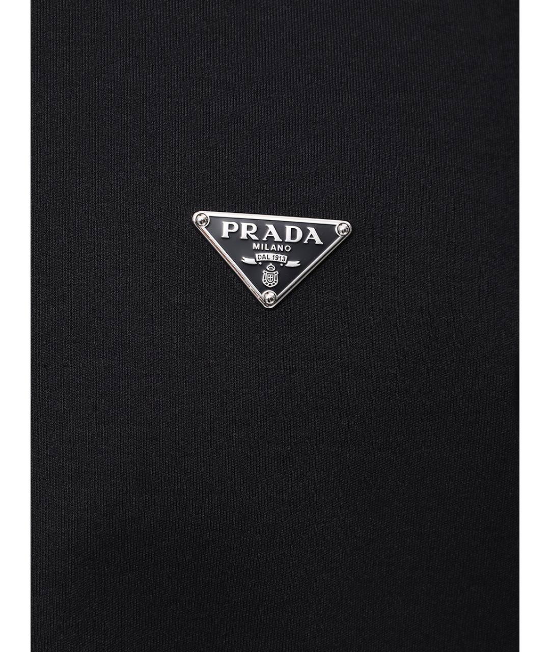PRADA Черная хлопковая футболка, фото 6