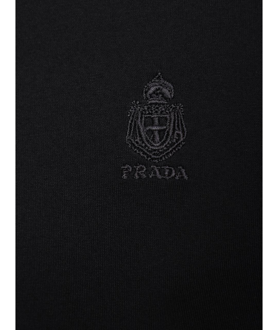 PRADA Черная хлопковая футболка, фото 6