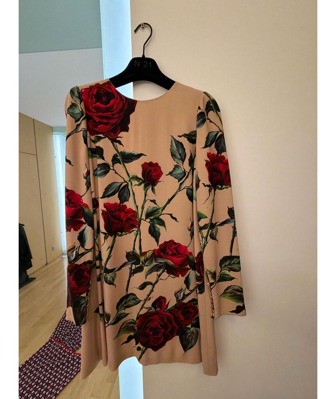 DOLCE&GABBANA Бежевое шелковое платье, фото 4
