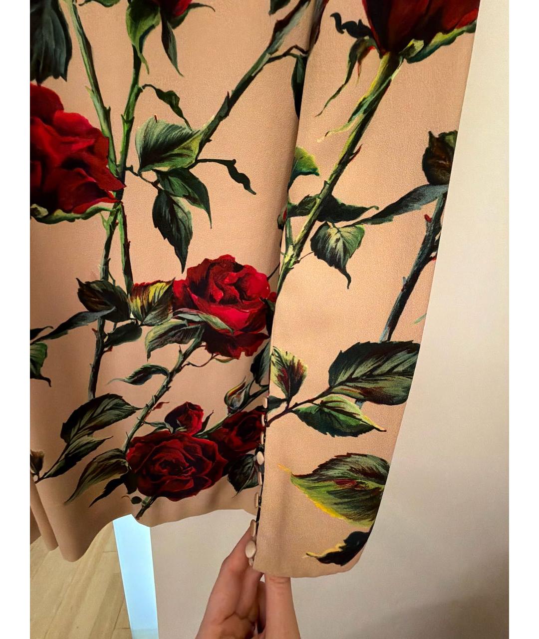 DOLCE&GABBANA Бежевое шелковое платье, фото 6