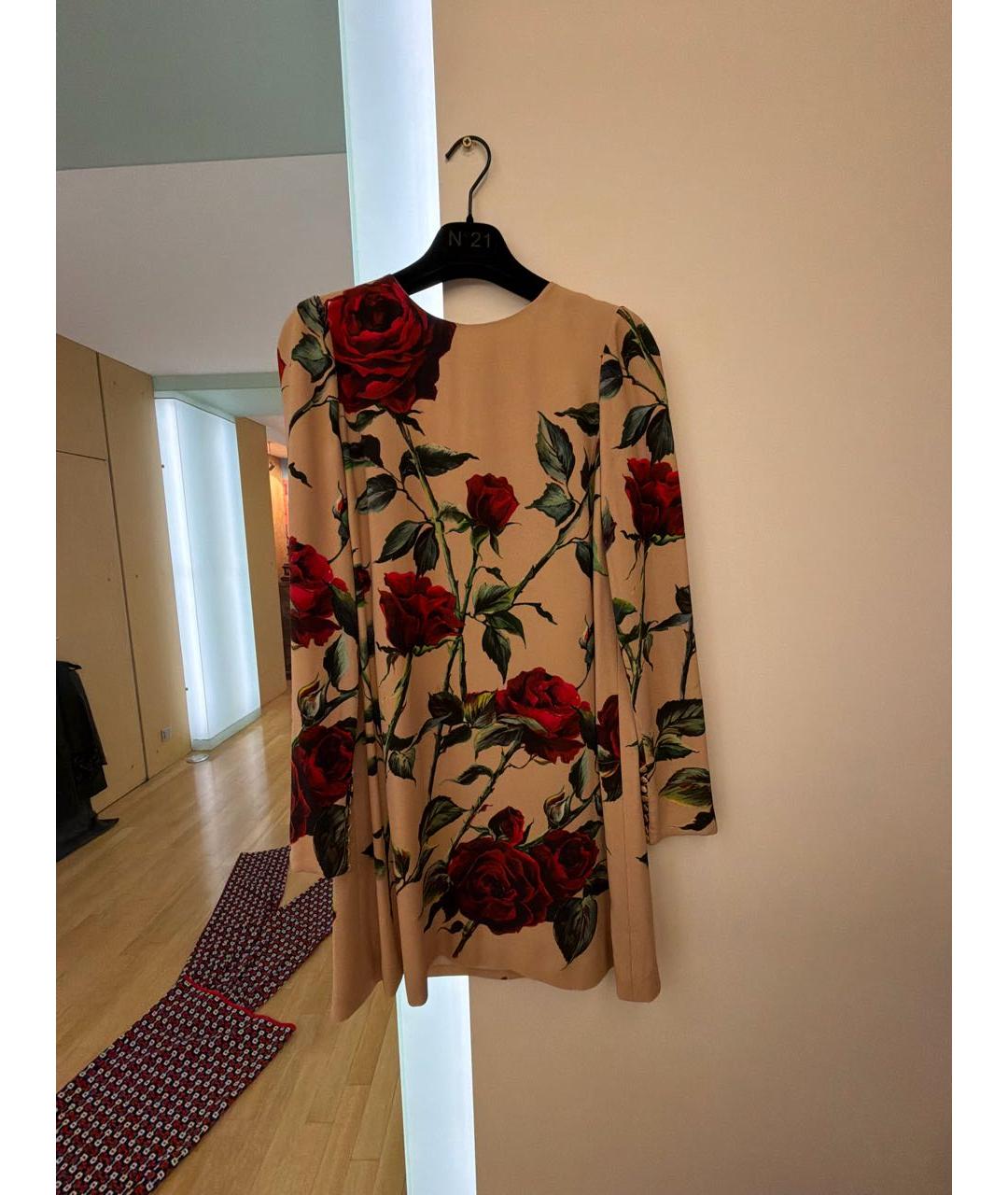 DOLCE&GABBANA Бежевое шелковое платье, фото 7