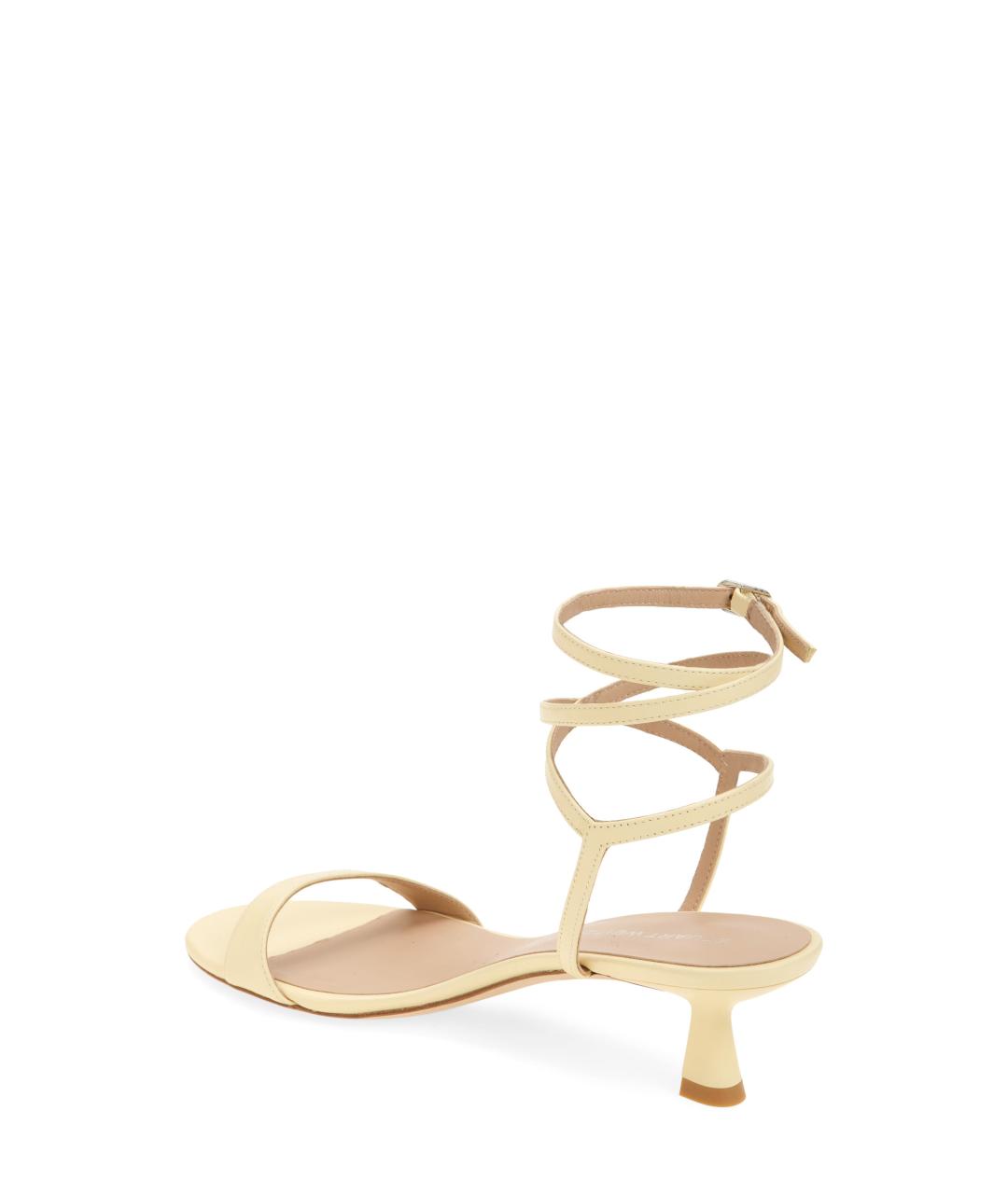 STUART WEITZMAN Желтые кожаные босоножки, фото 3