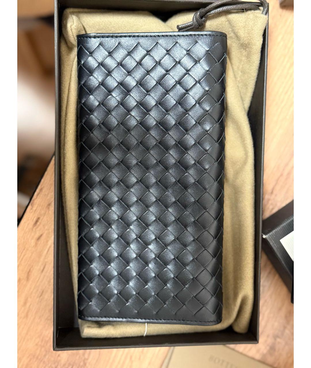 BOTTEGA VENETA Черный кожаный кошелек, фото 2